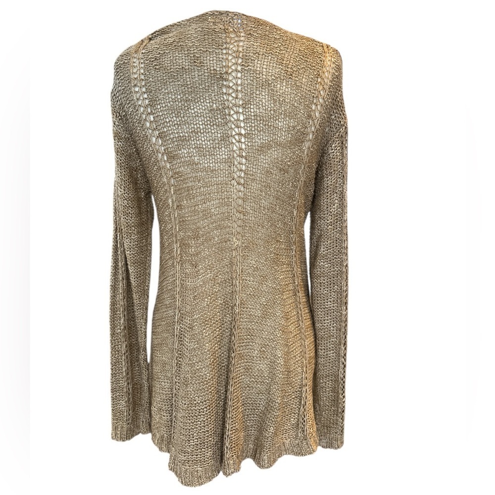 Vintage Y2K Crochet Open Knit Sweater in Tan - Picture 6 of 10
